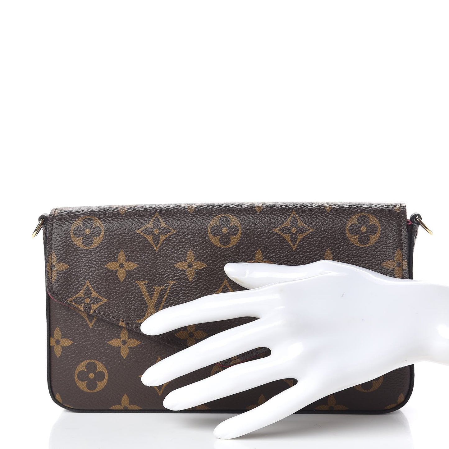 Monogram Pochette Felicie Chain Wallet Fuchsia