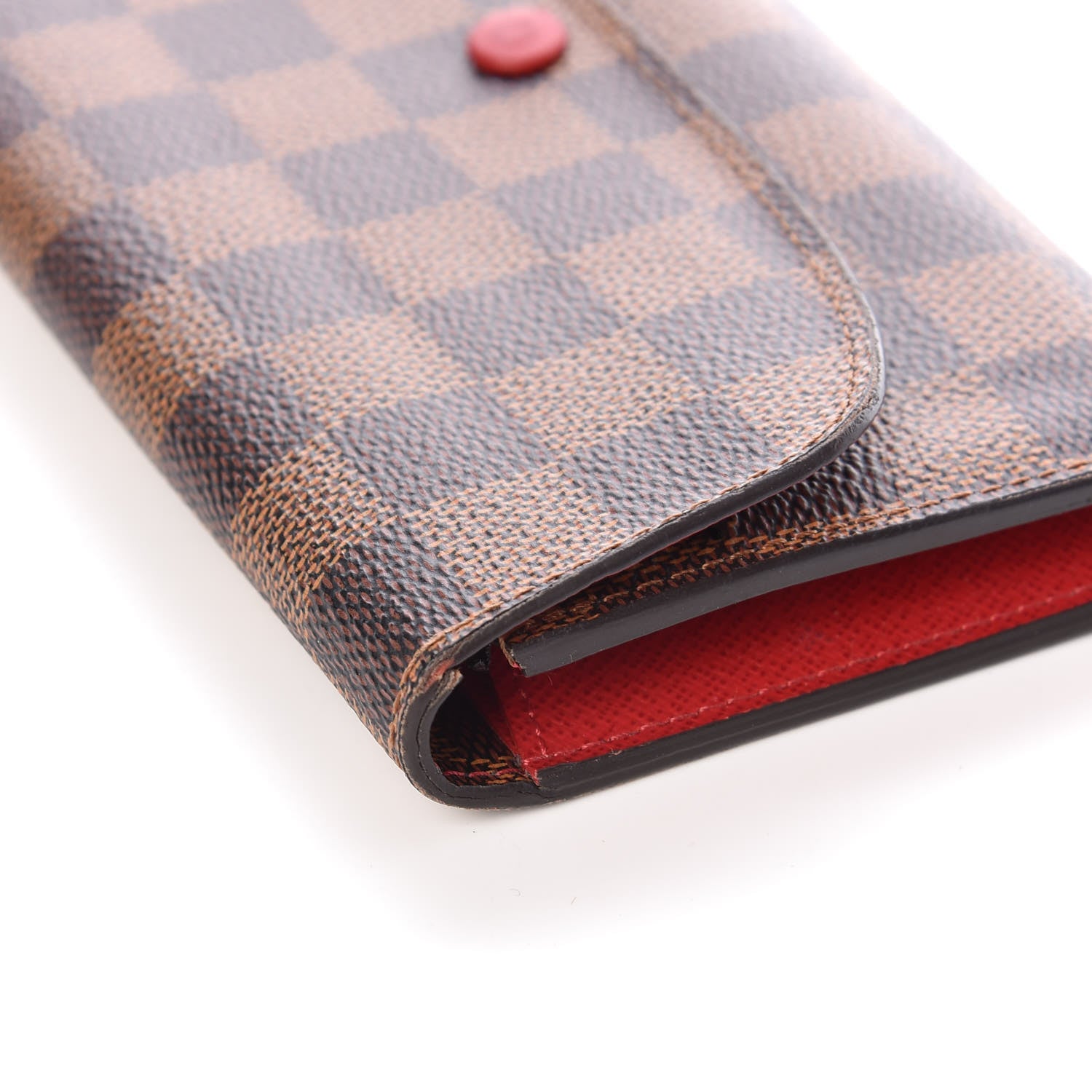 Louis Vuitton Damier Ebene Emilie Wallet Red 10 of 11