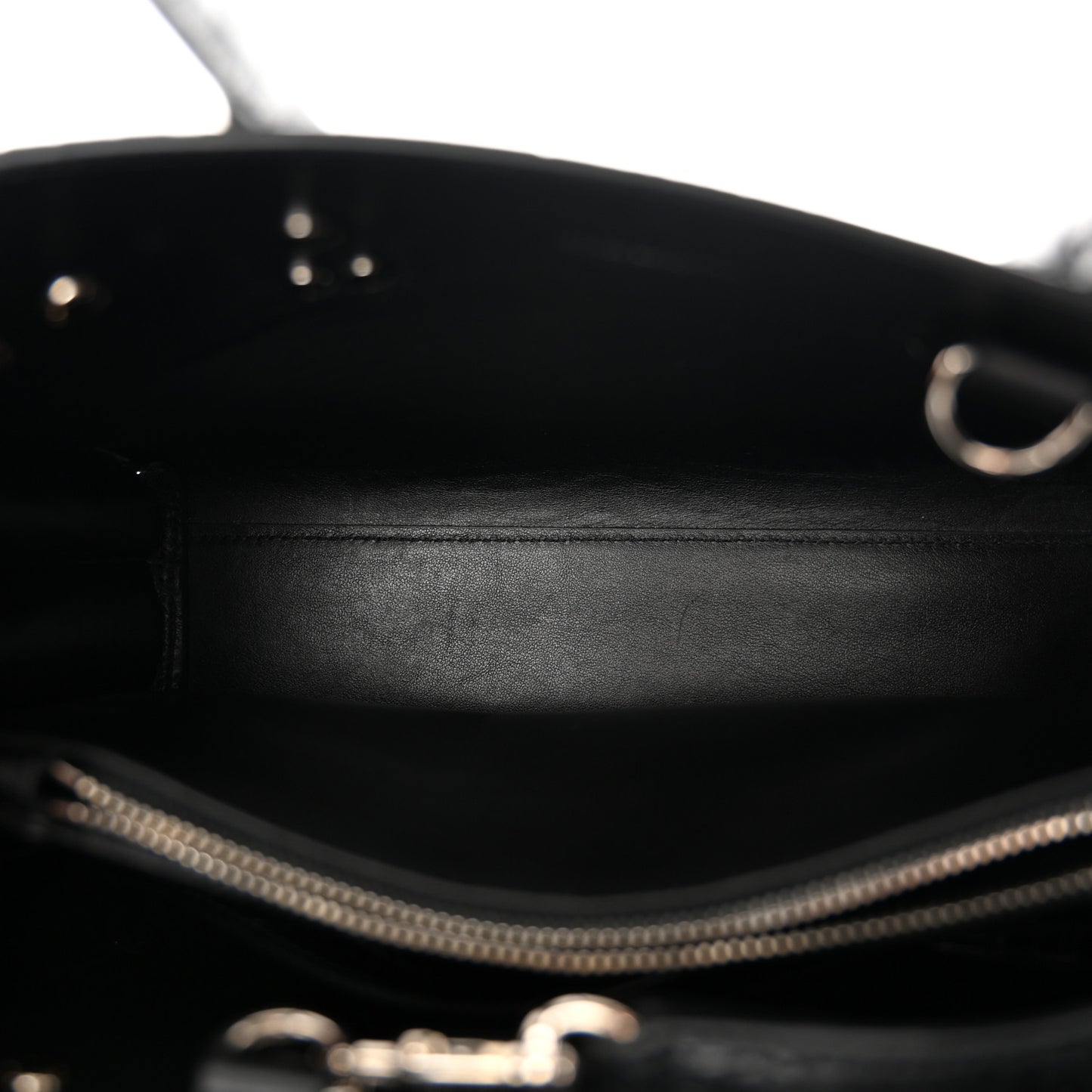 Calfskin Crocodile Embossed Baby Sac De Jour Black