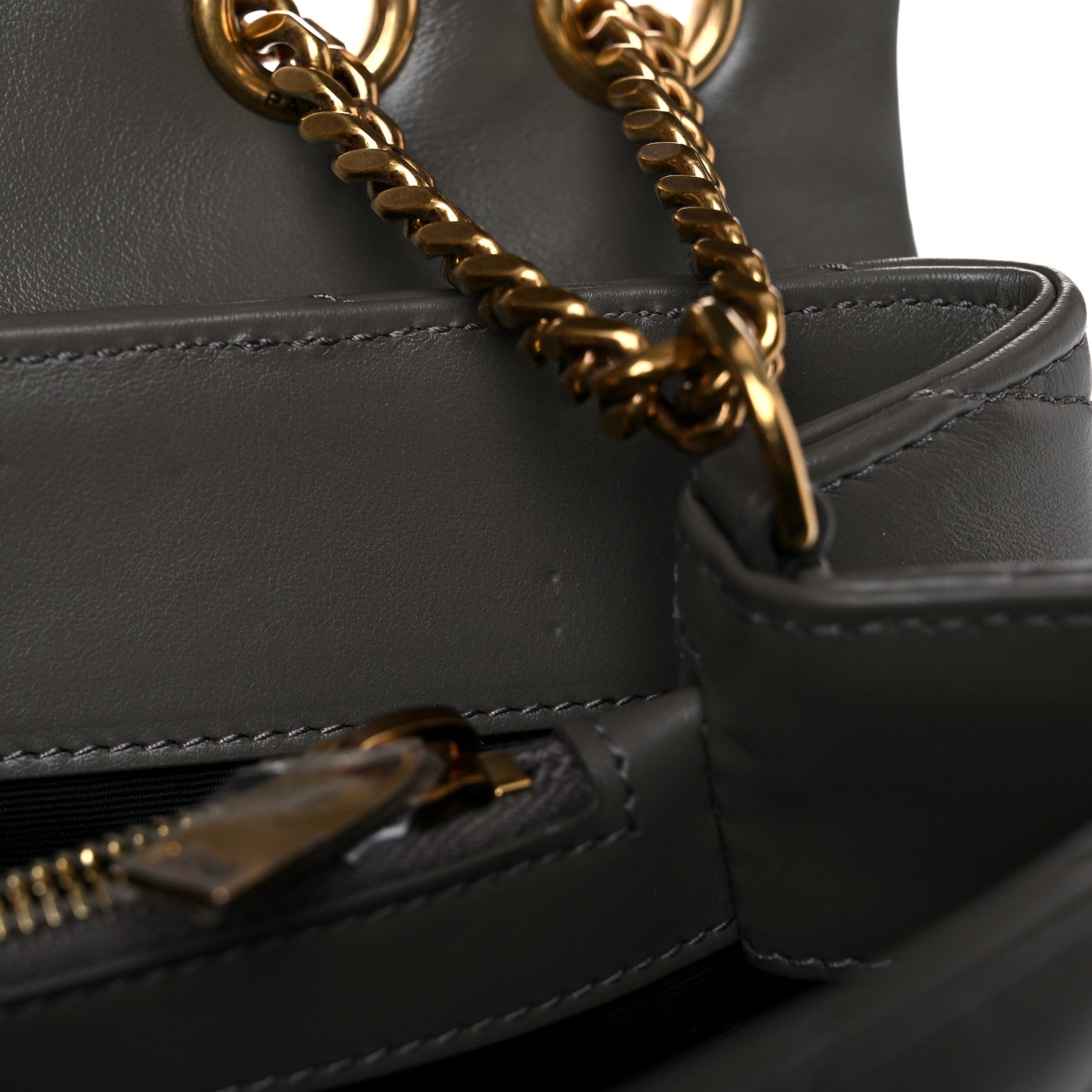 Saint Laurent Calfskin Y Quilted Monogram Medium Loulou Chain Satchel Asphalt 11 of 12