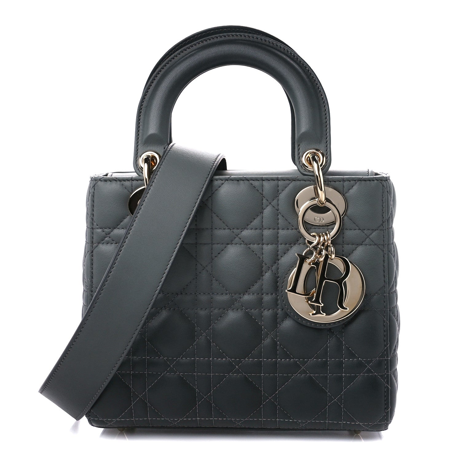 Christian Dior Lambskin Cannage Gradient Small My ABCDior Lady Dior Grey 1 of 11