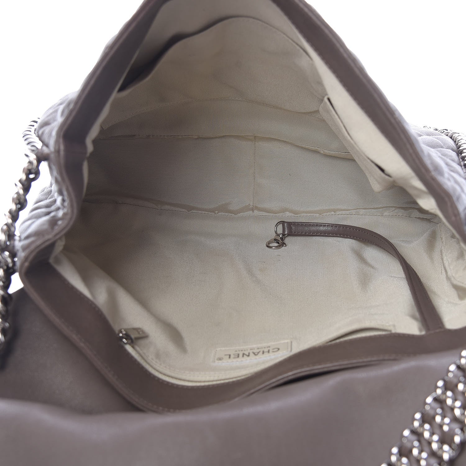 Chanel Washed Lambskin Quilted Chain Around Maxi Flap Taupe 5 of 11