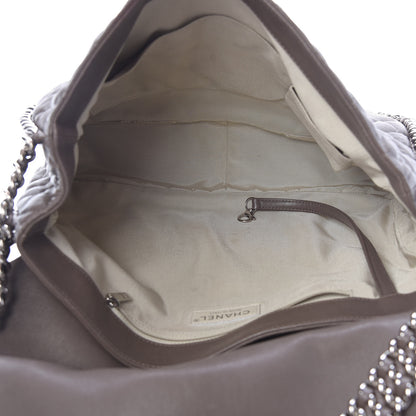 Chanel Washed Lambskin Quilted Chain Around Maxi Flap Taupe 5 of 11