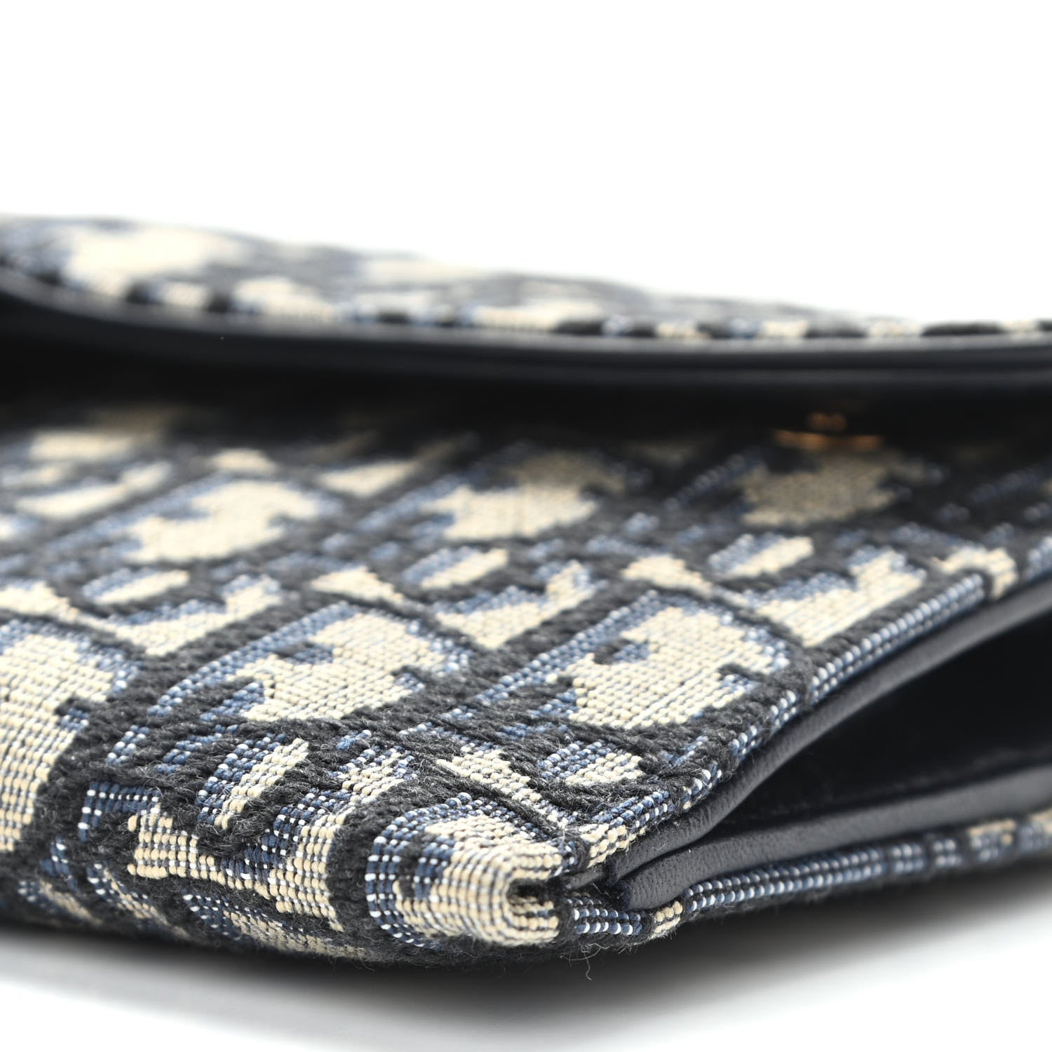 Christian Dior Oblique Saddle Chain Long Wallet Blue 11 of 12