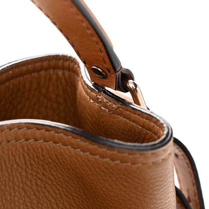 Burberry Grainy Calfskin Canvas Mega Check Medium Ashby Tassel Hobo Saddle Brown 12 of 12