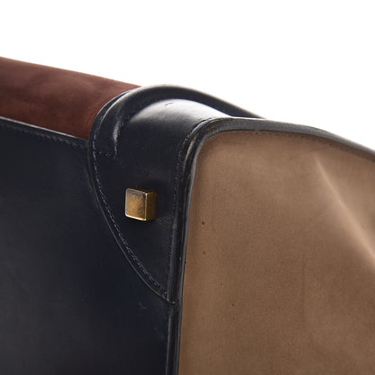 Celine Nubuck Smooth Calfskin Mini Tri-Color Luggage Marron 10 of 14