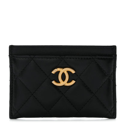 Chanel Lambskin Quilted CC Card Holder Black 1 of 12