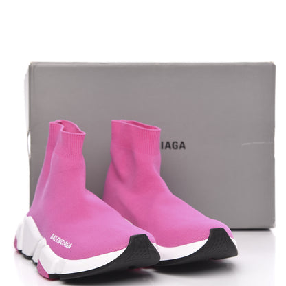 Balenciaga Neoprene Knit Tri-Color Sole Womens Speed Sneakers 38 Pink White Black 8 of 8