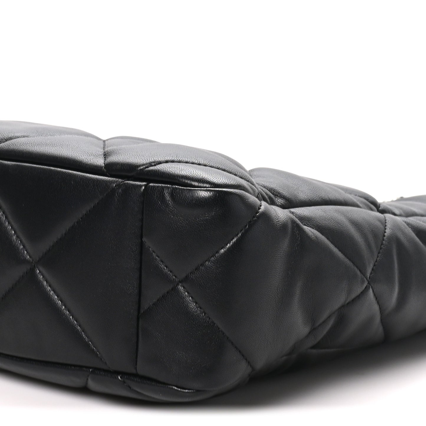 Lambskin Quilted Chanel 19 Shopping Bag Black
