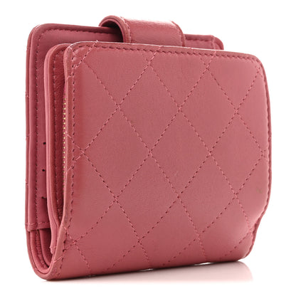 Chanel Calfskin Quilted Zip Around Bifold Wallet Pink 3 of 15