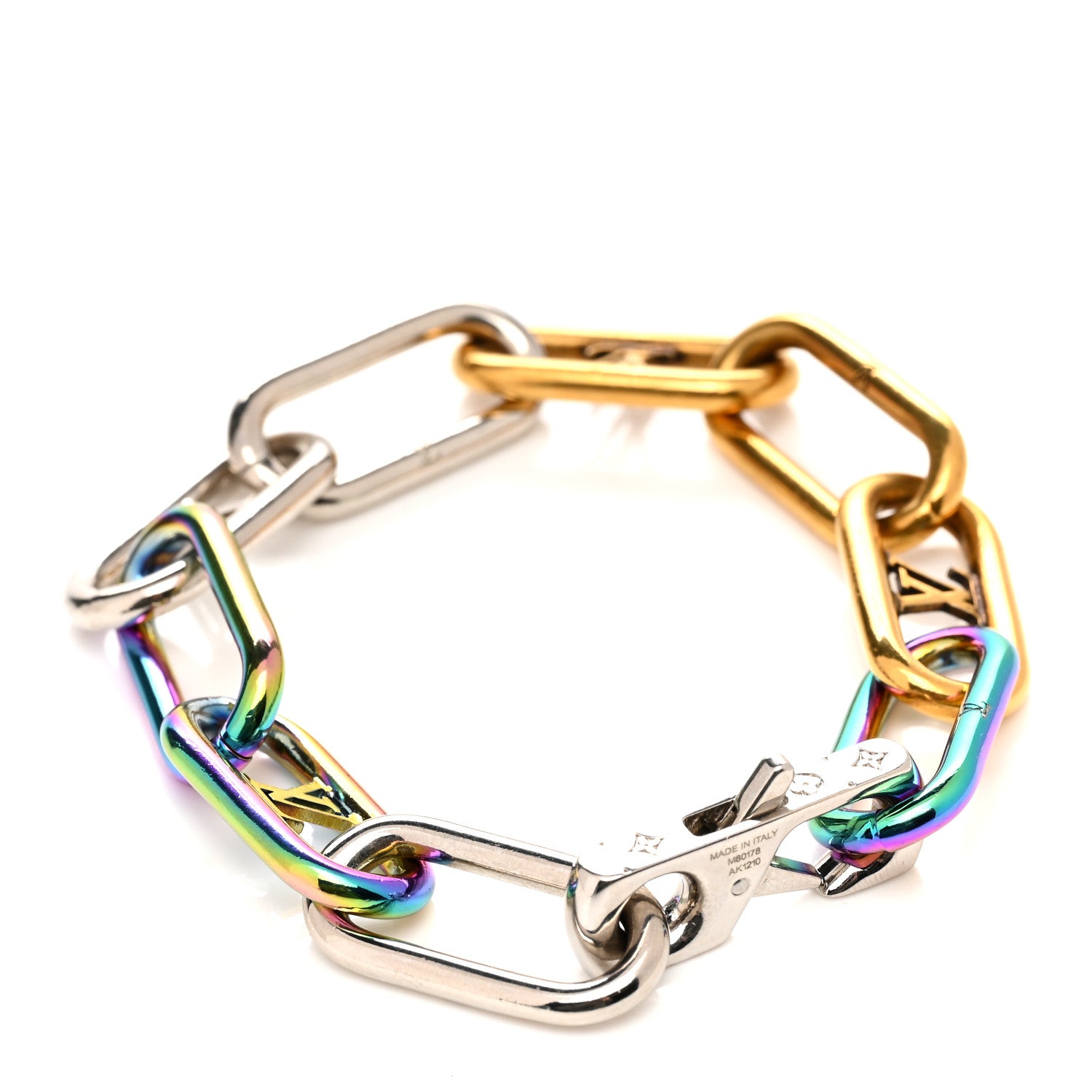 Louis Vuitton Metal Signature Chain Bracelet Rainbow 3 of 5