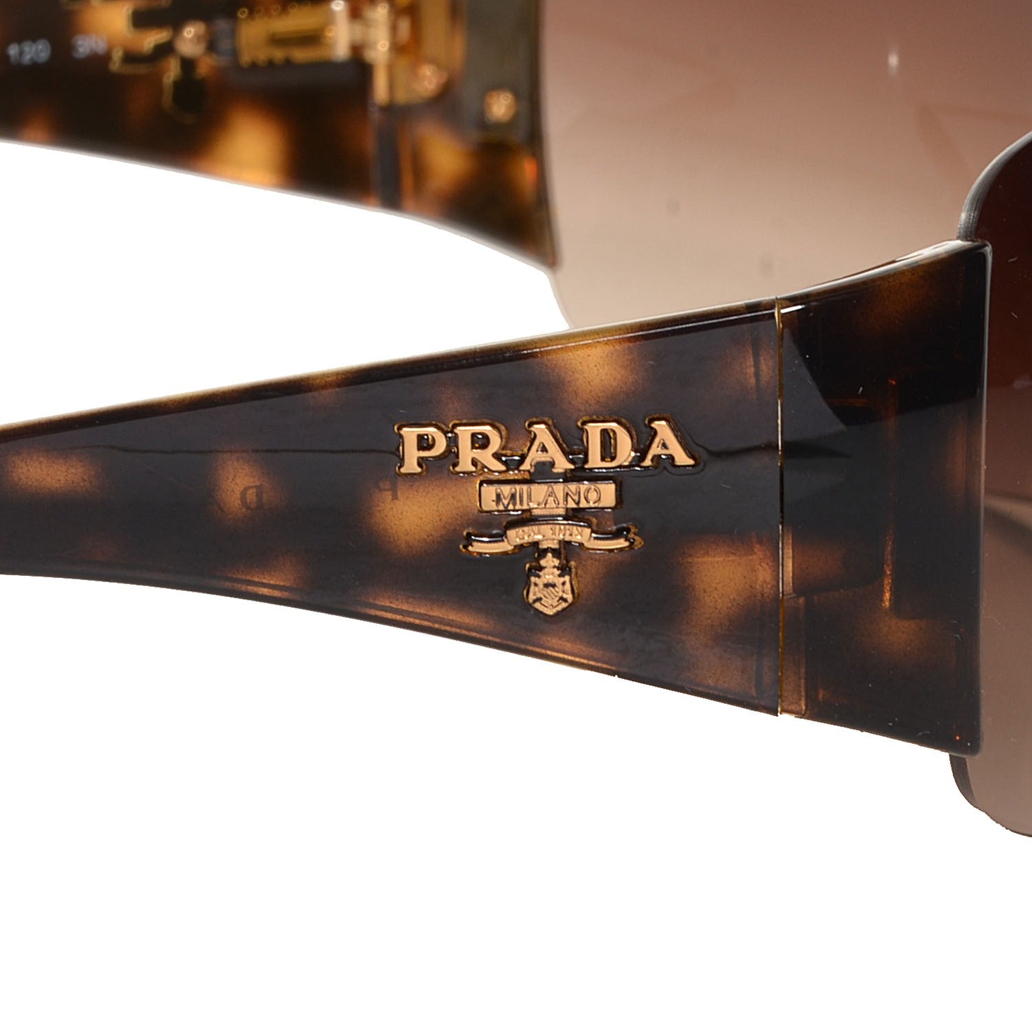 Prada Tortoise Rimless Shield Sunglasses SPR 22M 3 of 5