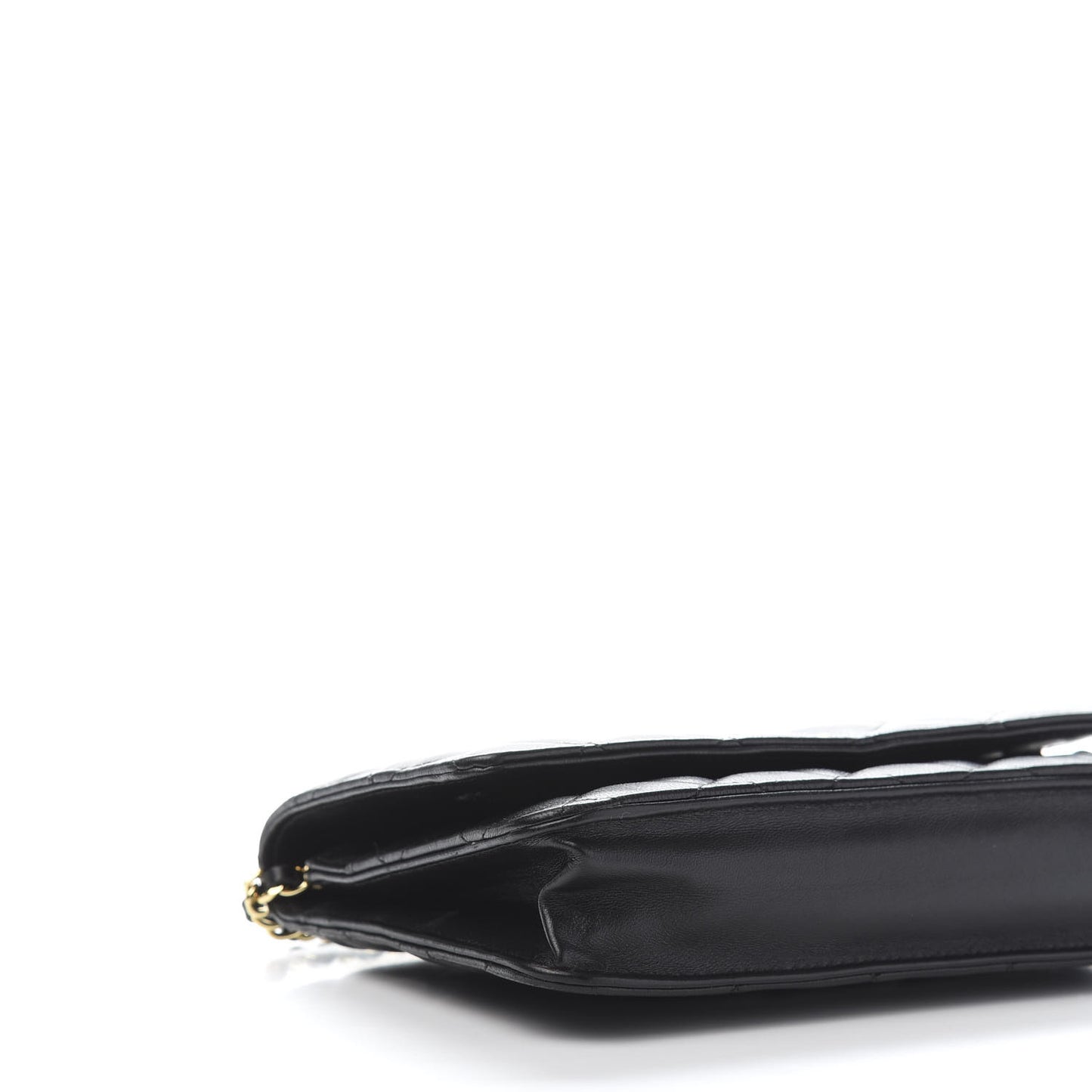Lambskin Quilted Wallet On Chain WOC Black