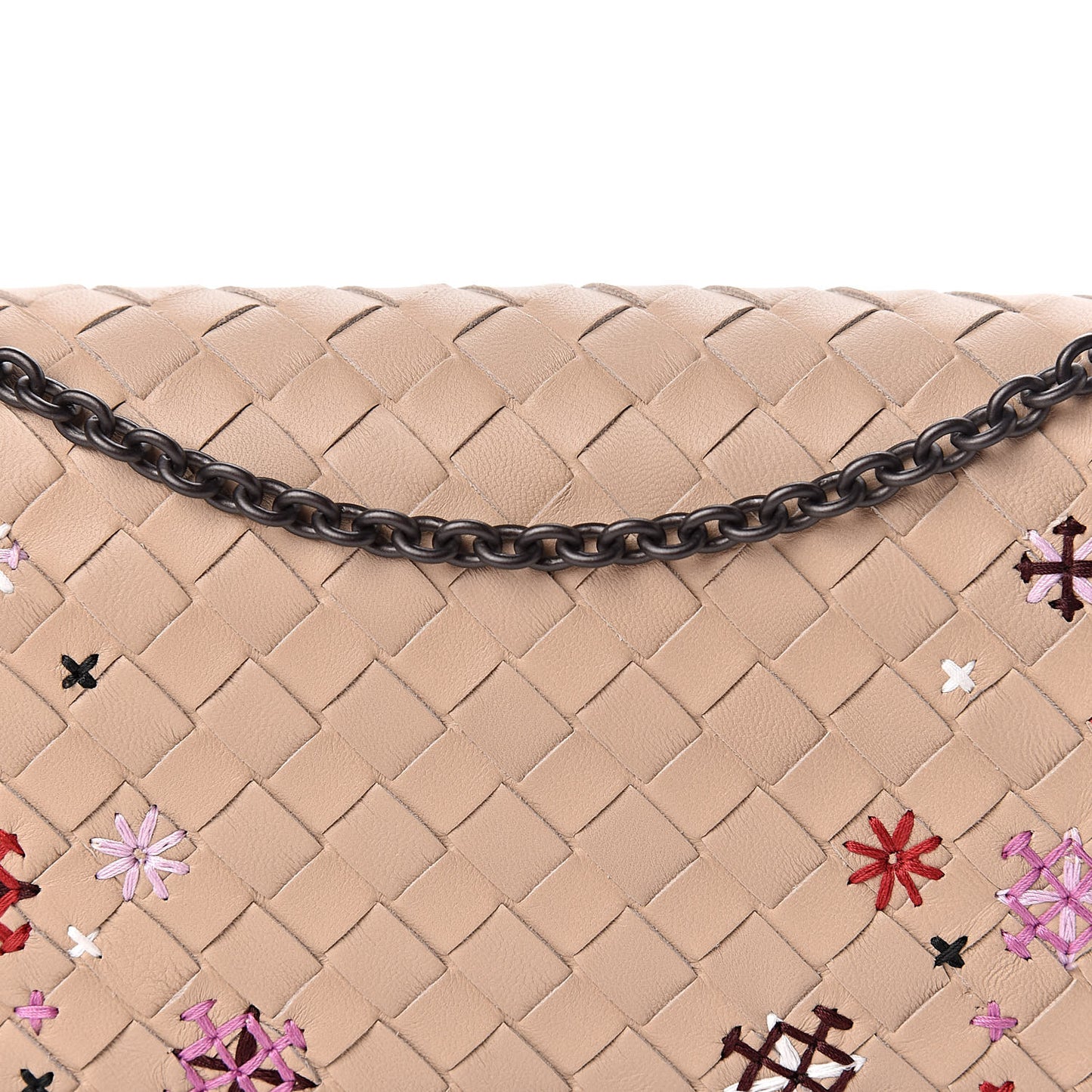 Nappa Intrecciato Meadow Flower Mini Montebello Beige