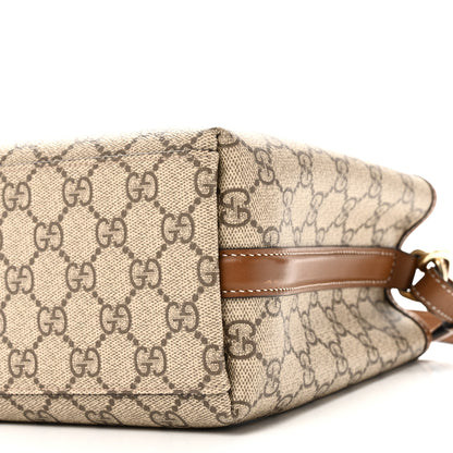 Gucci GG Supreme Monogram Emblem Small Shoulder Bag Beige Ebony Sundial 9 of 9
