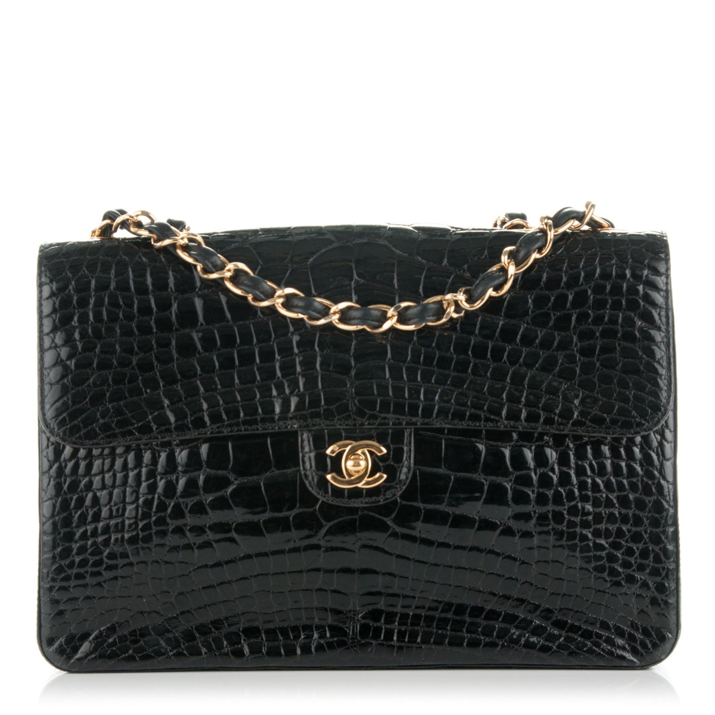 Alligator Jumbo Single Flap Black
