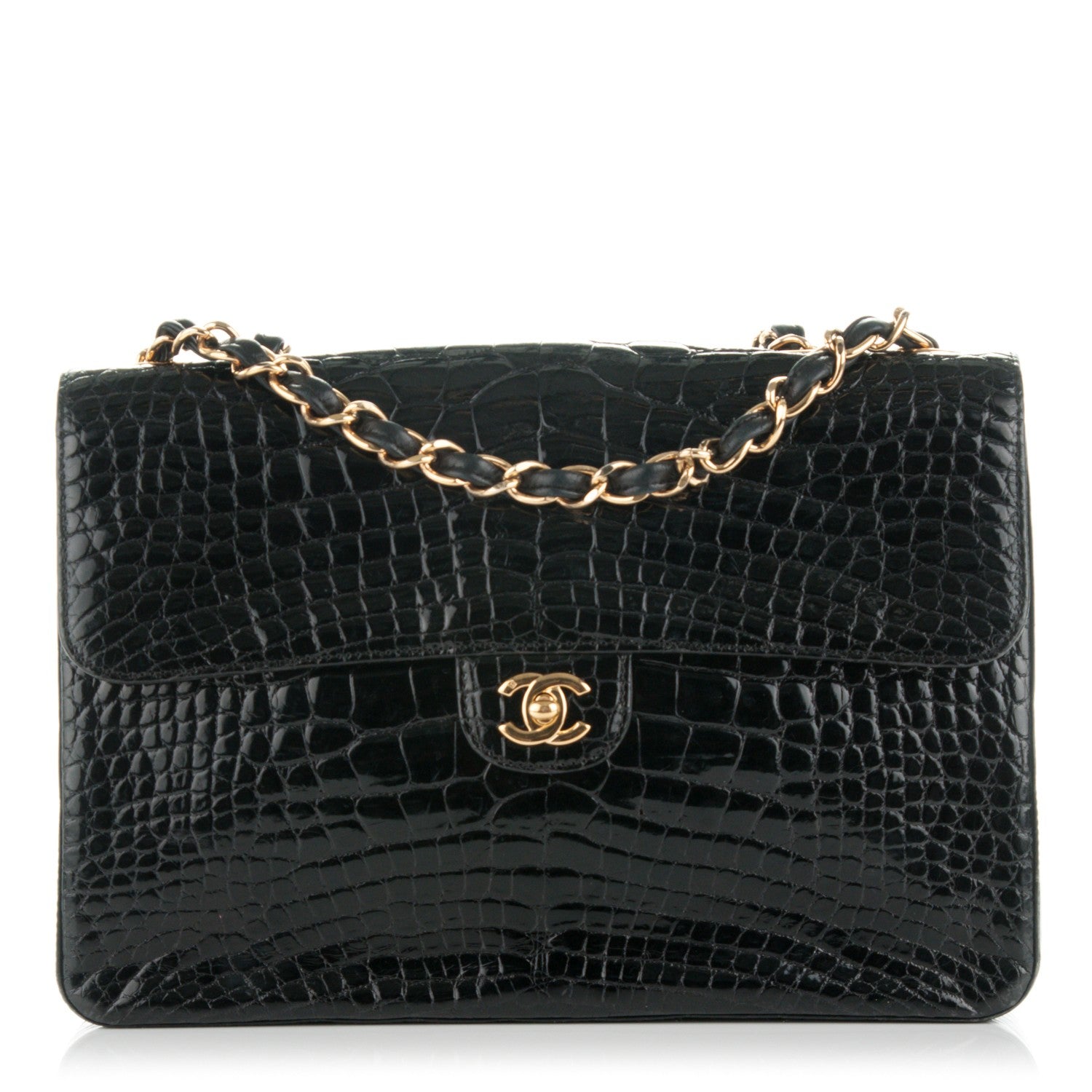 Chanel Alligator Jumbo Single Flap Black 1 of 8