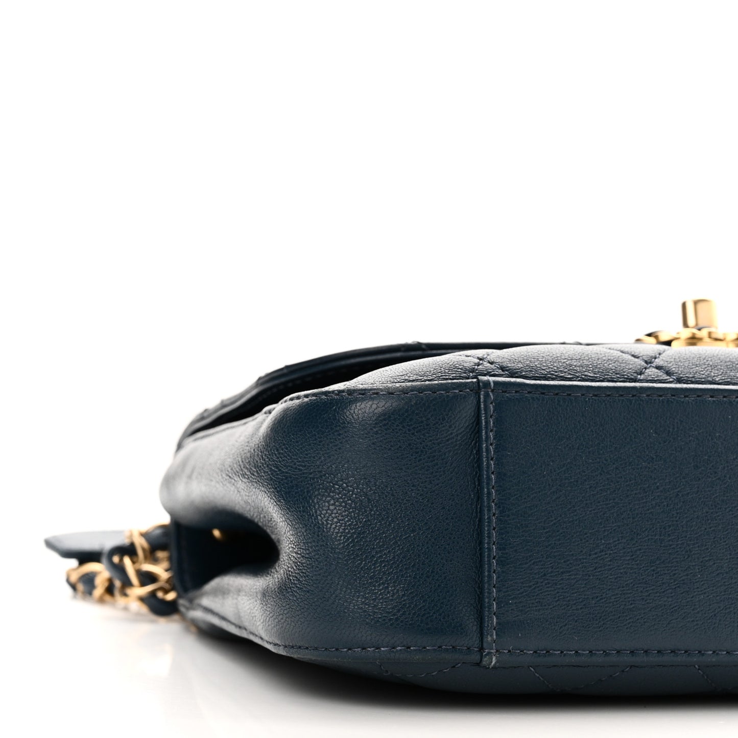 Lambskin Quilted Small Chain Infinity Top Handle Flap Blue