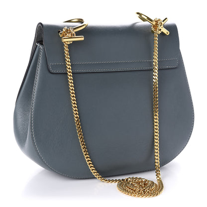 Chloe Suede Smooth Calfskin Drew Shoulder Bag Cloudy Blue 3 of 10