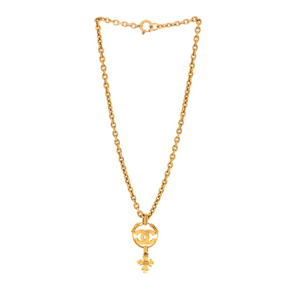 Chanel Long CC Cross Pendant Necklace Gold 3 of 4