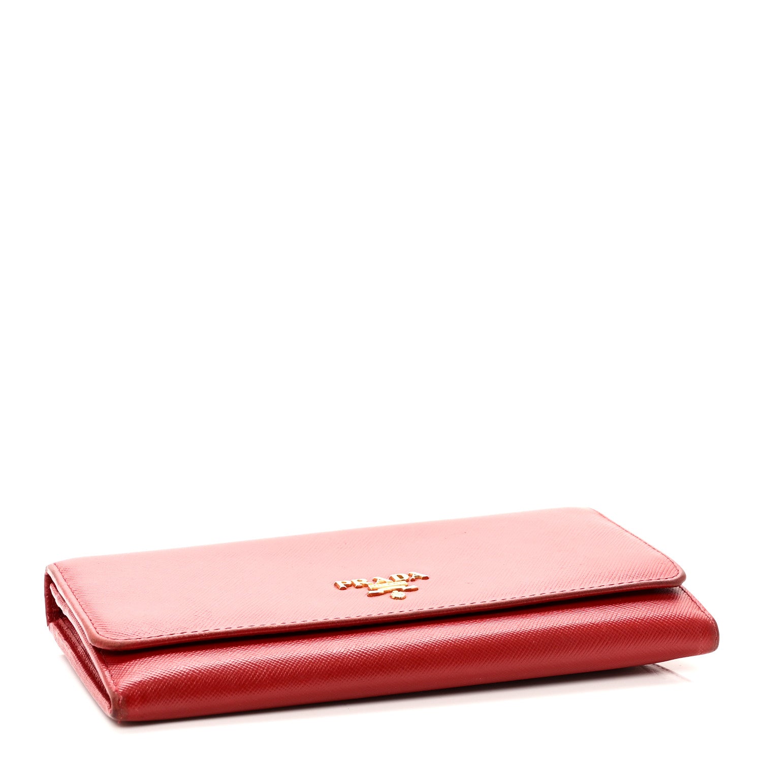 Prada Saffiano Metal Continental Flap Wallet Fuoco 4 of 9