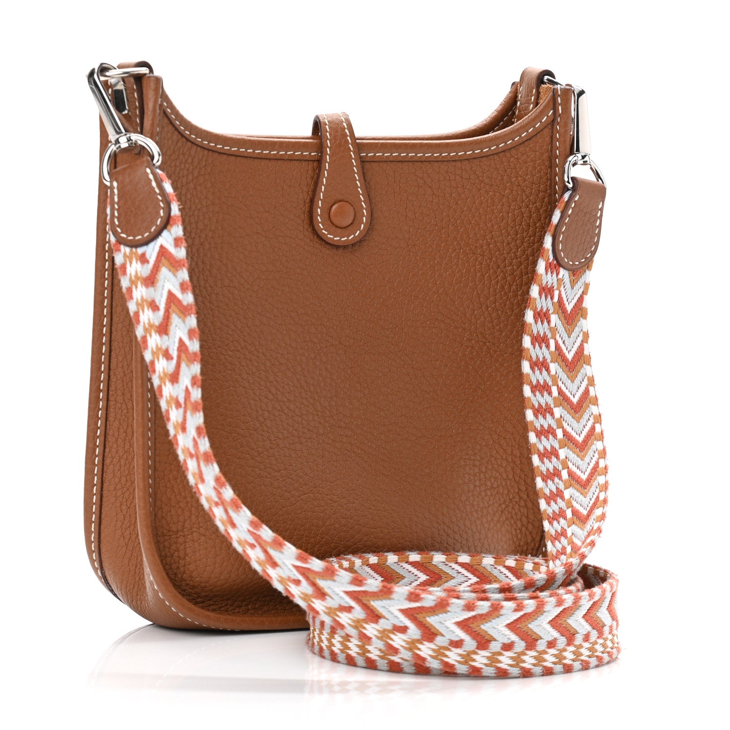 Hermes Taurillon Clemence Allegro Evelyne TPM Gold Cornaline White 2 of 12