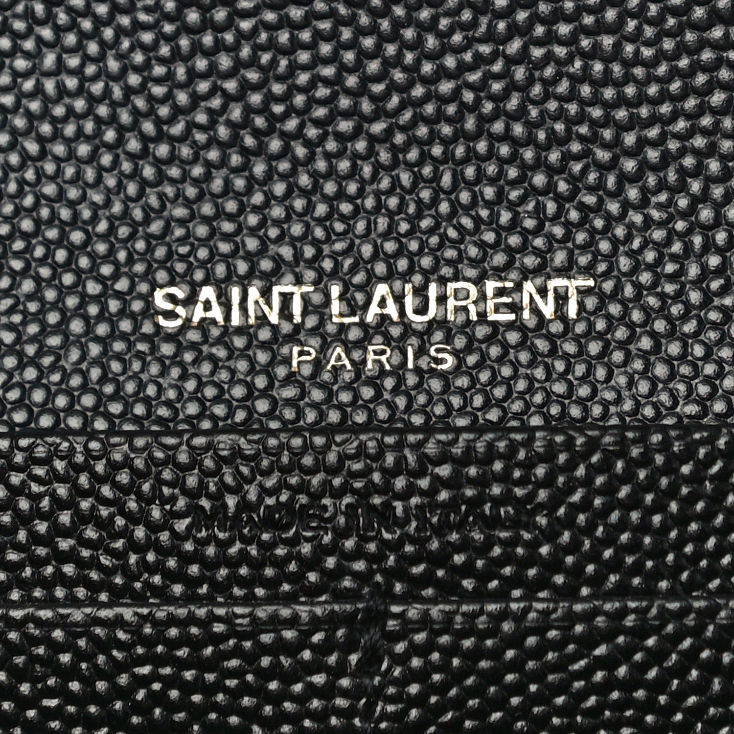 Saint Laurent Grain De Poudre Matelasse Chevron Monogram Flap Wallet Black 6 of 9