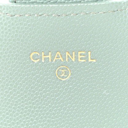 Chanel Caviar Quilted Phone Holder Wallet on Removable Chain Light Blue 7 of 12