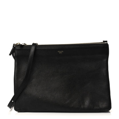 Celine Lambskin Large Trio Crossbody Bag Black 1 of 9