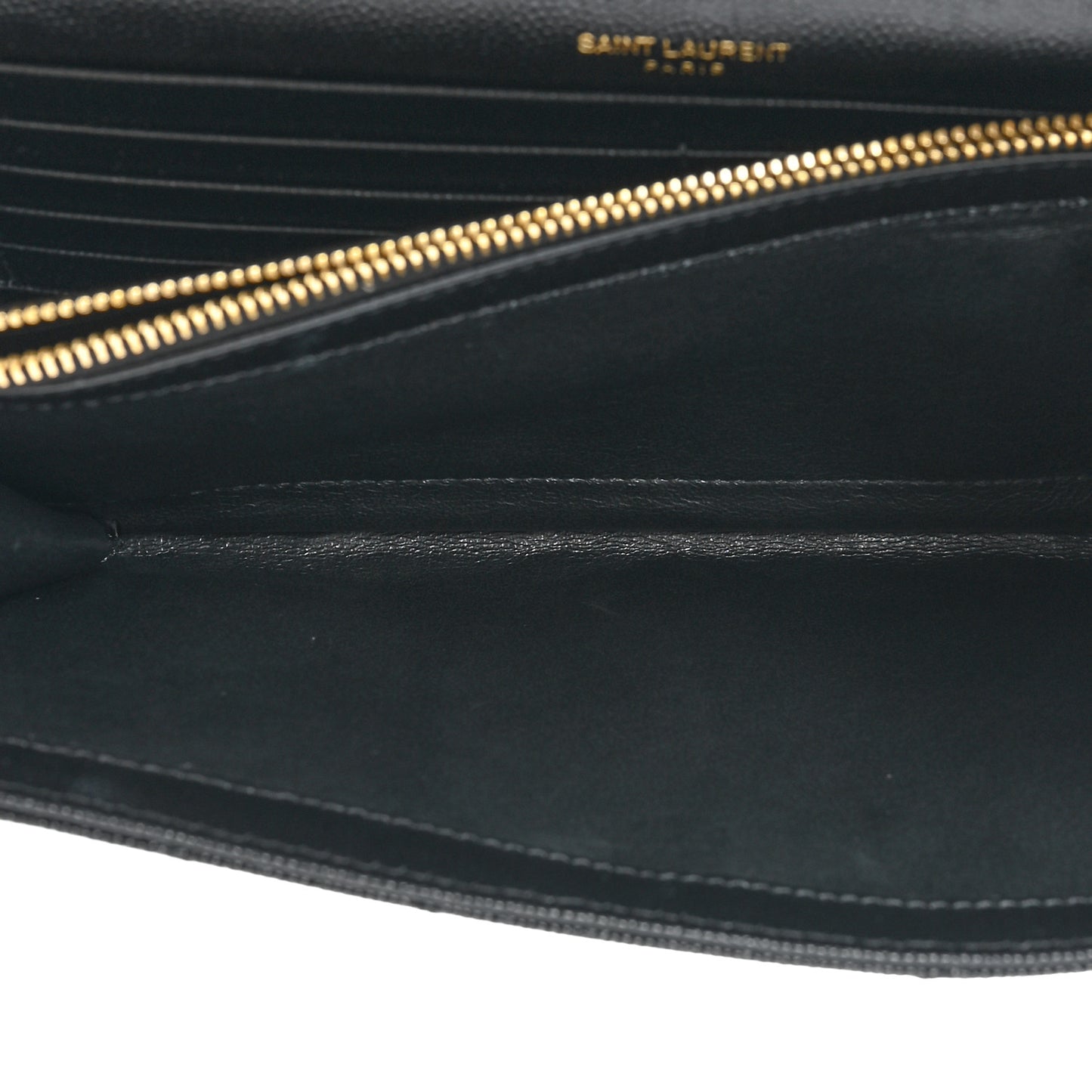 Grain De Poudre Matelasse Chevron Monogram Chain Wallet Black