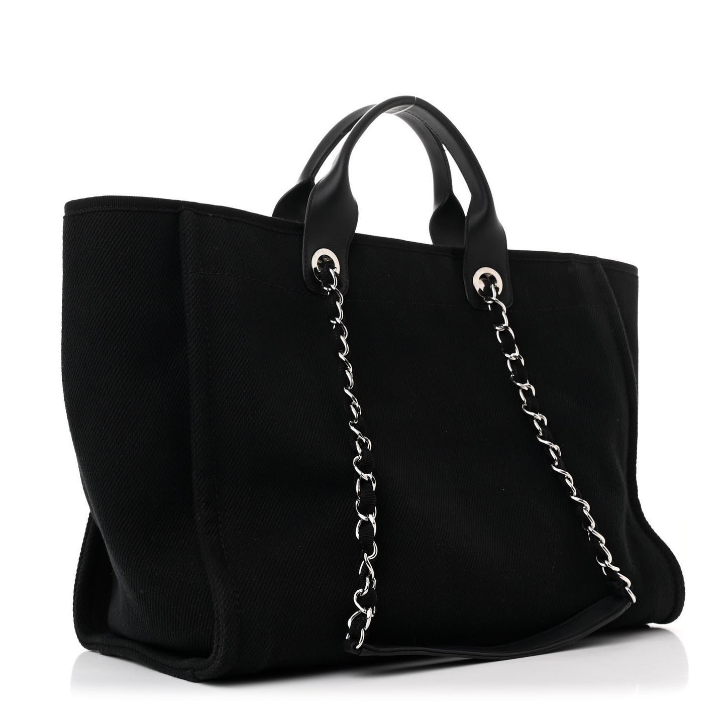 Canvas Pearl Medium Deauville Tote Black