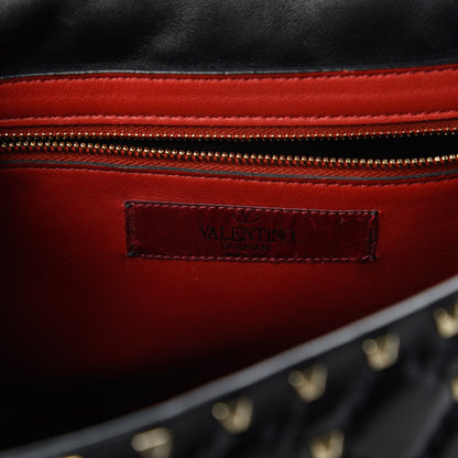 Valentino Garavani Lambskin Large Rockstud Spike Shoulder Bag Black 8 of 10