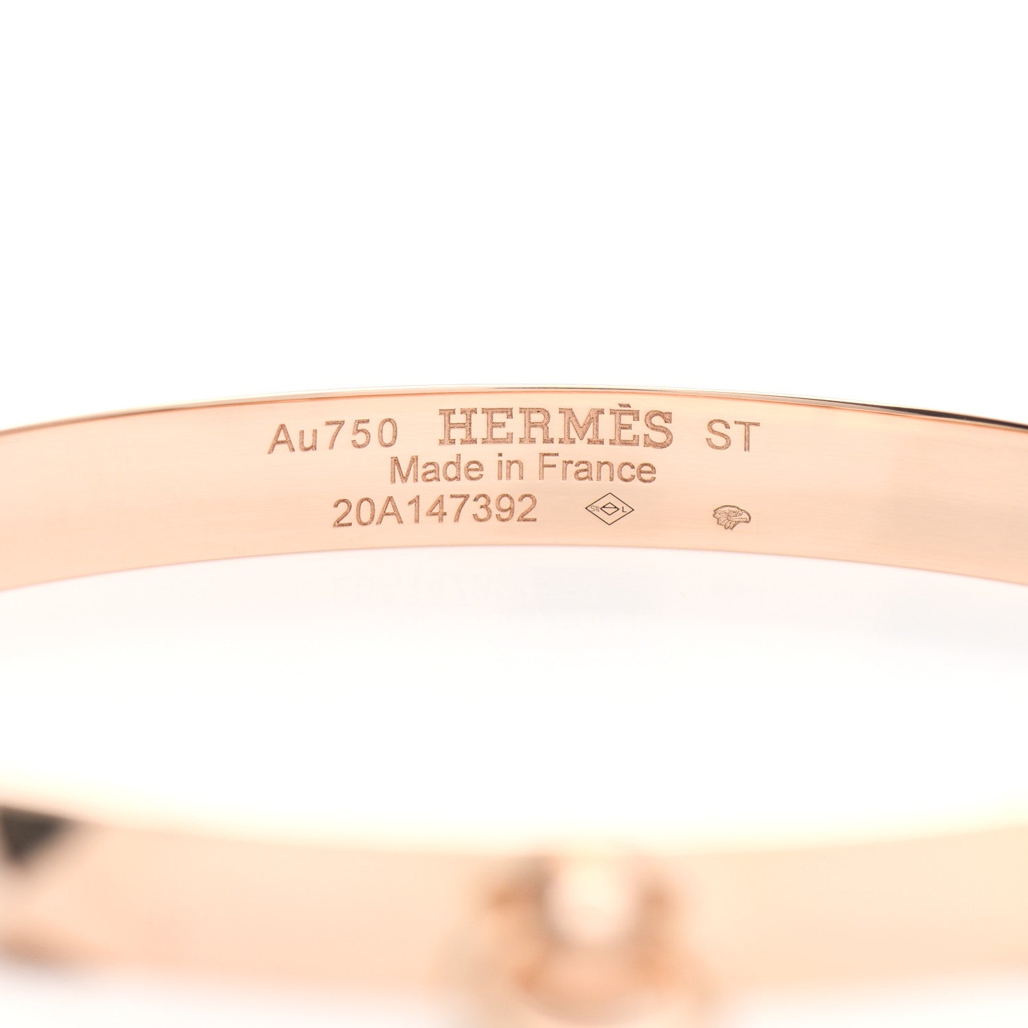 Hermes 18K Rose Gold PM Collier De Chien Bracelet ST 4 of 5