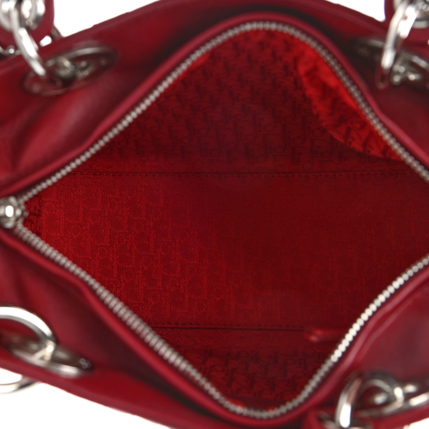 Christian Dior Lambskin Cannage Medium Lady Dior Red 4 of 4