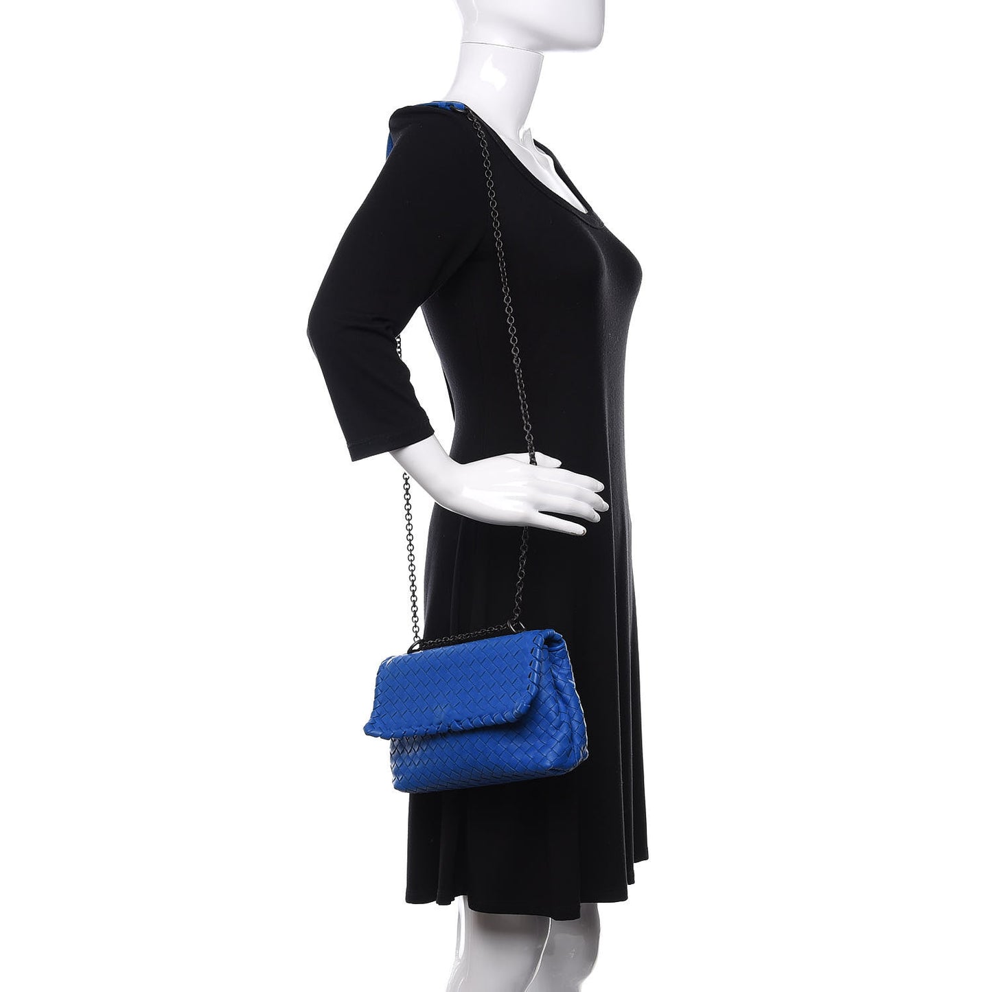 Nappa Intrecciato Baby Olimpia Shoulder Bag Signal Blue