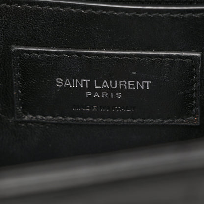 Saint Laurent Calfskin Crocodile Embossed Medium Classic Monogram Kate Tassel Satchel Black 7 of 11