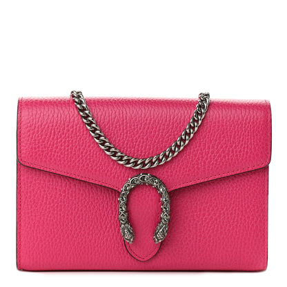 Gucci Dollar Calfskin Crystal Mini Dionysus Chain Wallet Box Pink 1 of 11