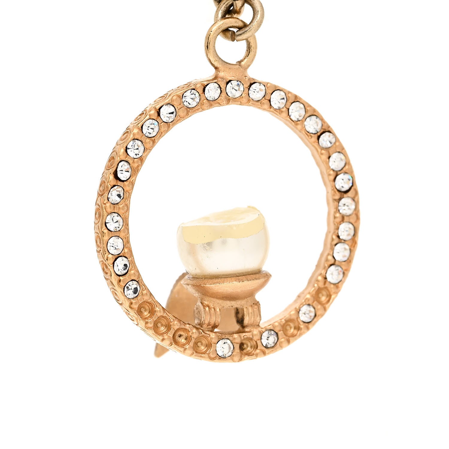 Chanel Pearl Crystal CC Bird Cage Multi Strand Long Necklace Gold 6 of 6