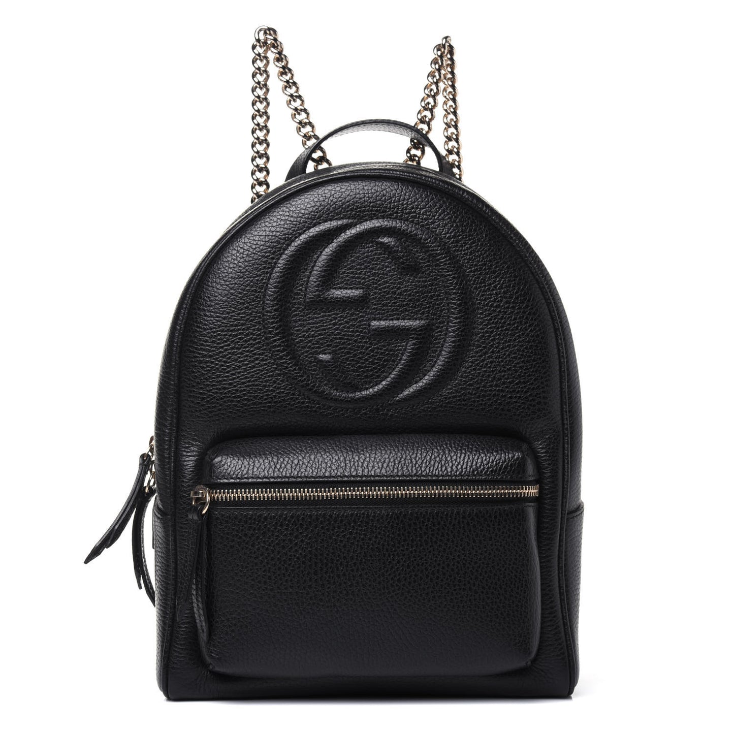 Pebbled Calfskin Soho Chain Backpack Black