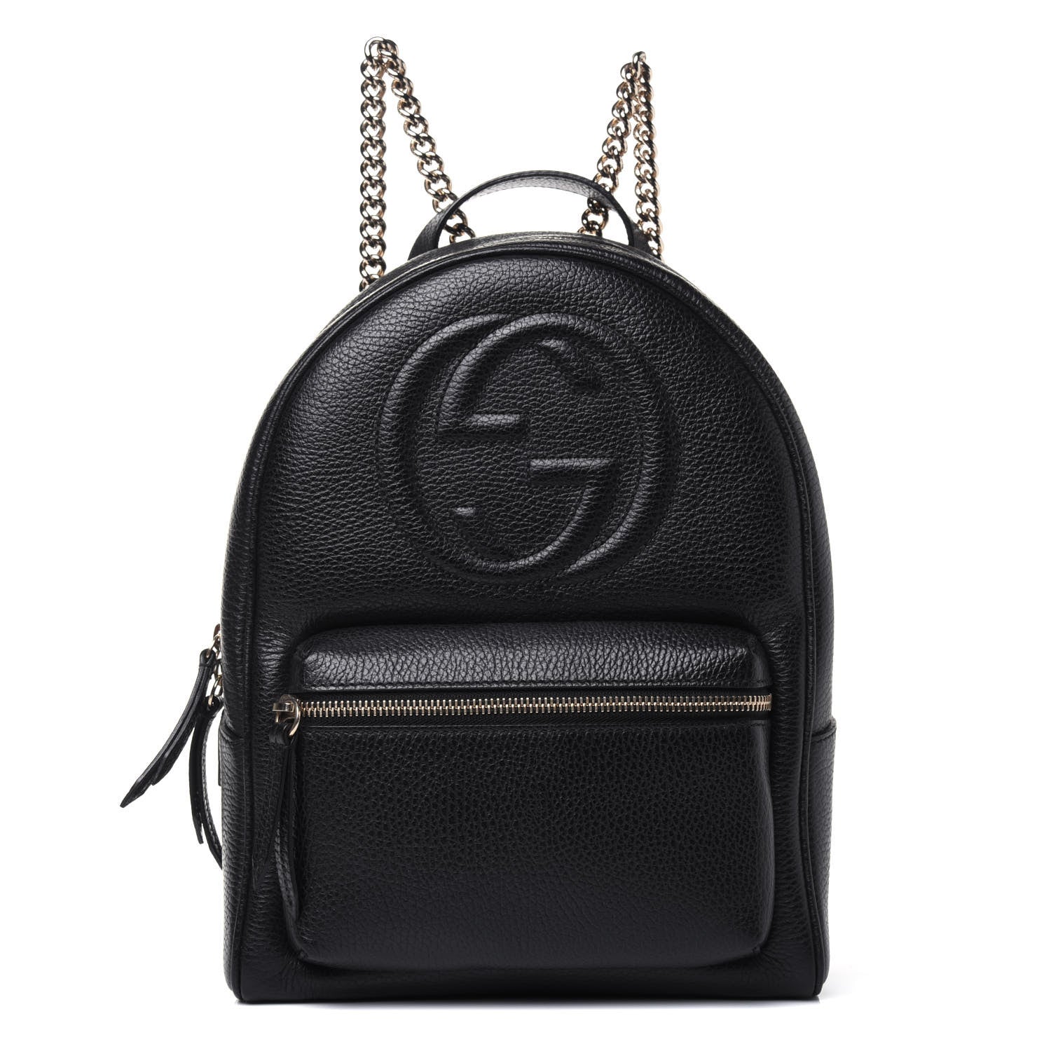 Gucci Pebbled Calfskin Soho Chain Backpack Black 1 of 12
