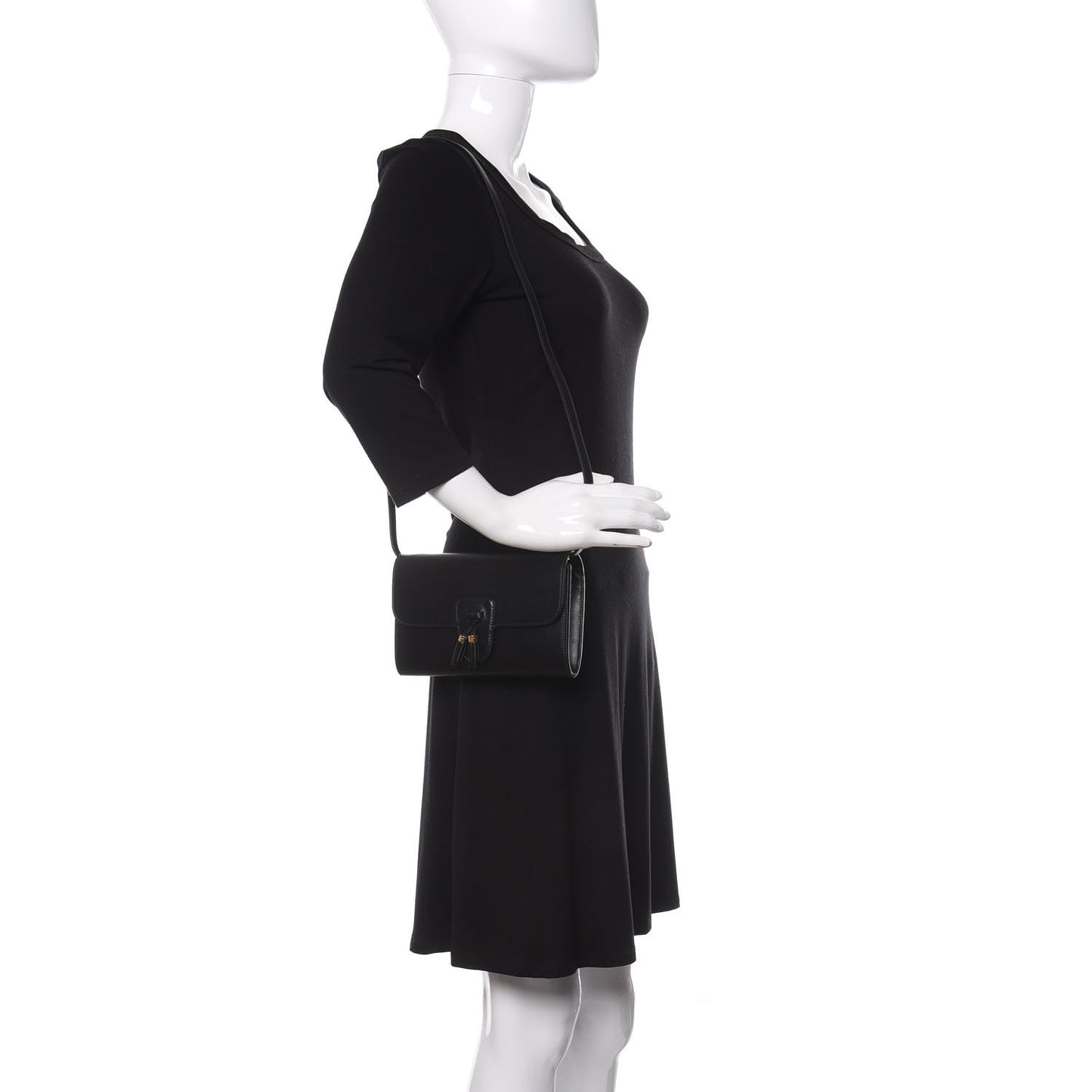 Smooth Calfskin Tassel Belt Bag Black