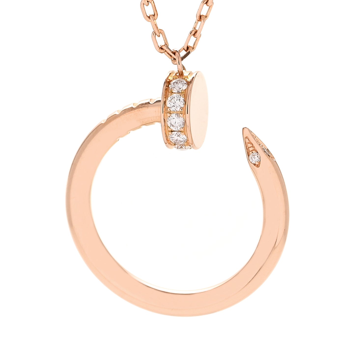18K Pink Gold Diamond Juste Un Clou Pendant Necklace