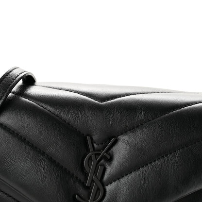 Saint Laurent Calfskin Y Quilted Monogram Monochrome Toy Loulou Crossbody Bag Black 7 of 11