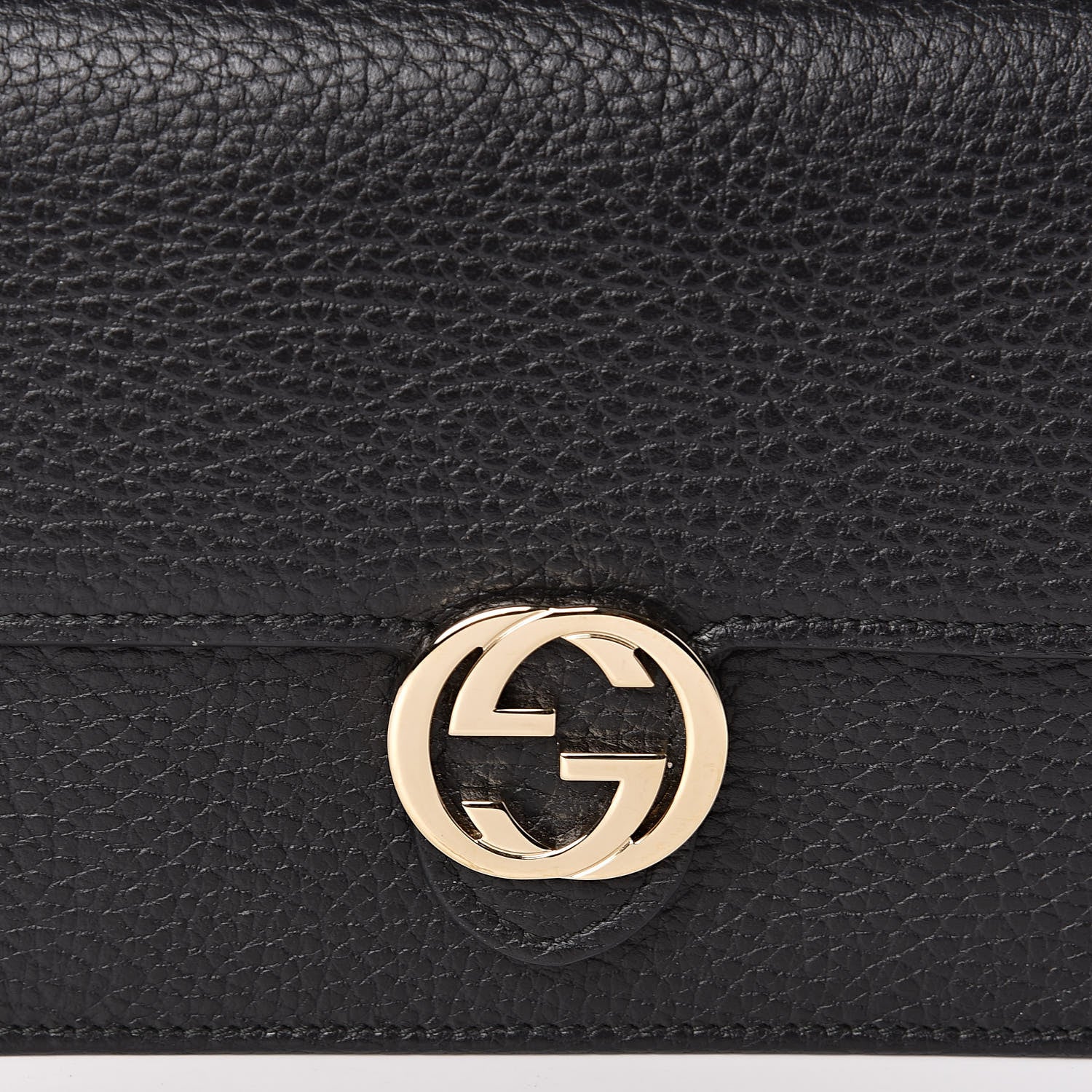 Gucci Dollar Calfskin Interlocking G Chain Wallet Black 11 of 11