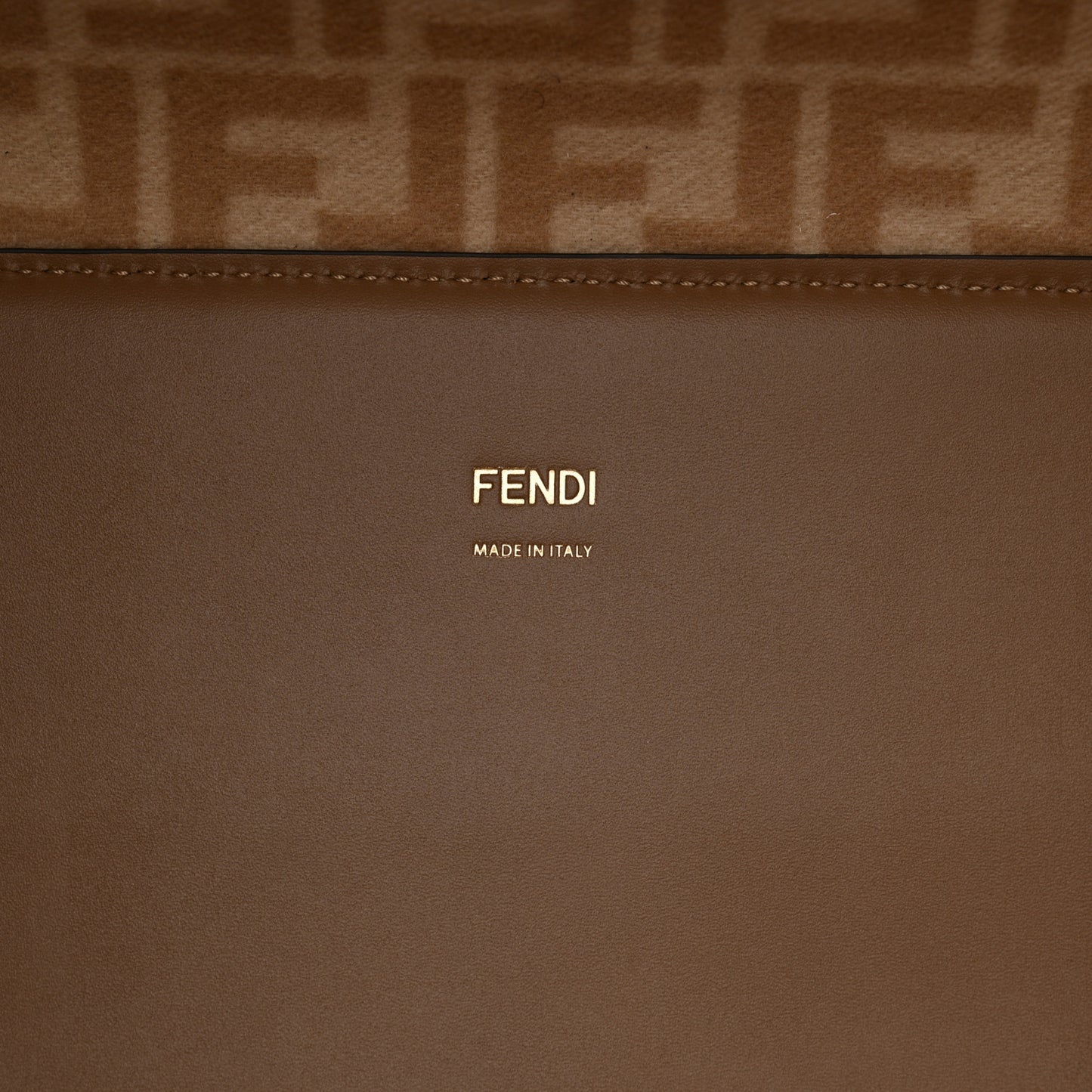 Flannel Vitello King Wool Plexiglass FF Logo Embroidered Medium Fendi Sunshine Shopper Tote Camel Sand