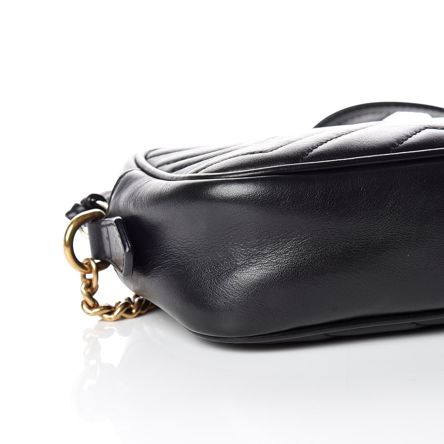 Calfskin Matelasse Mini GG Marmont Chain Shoulder Bag Black