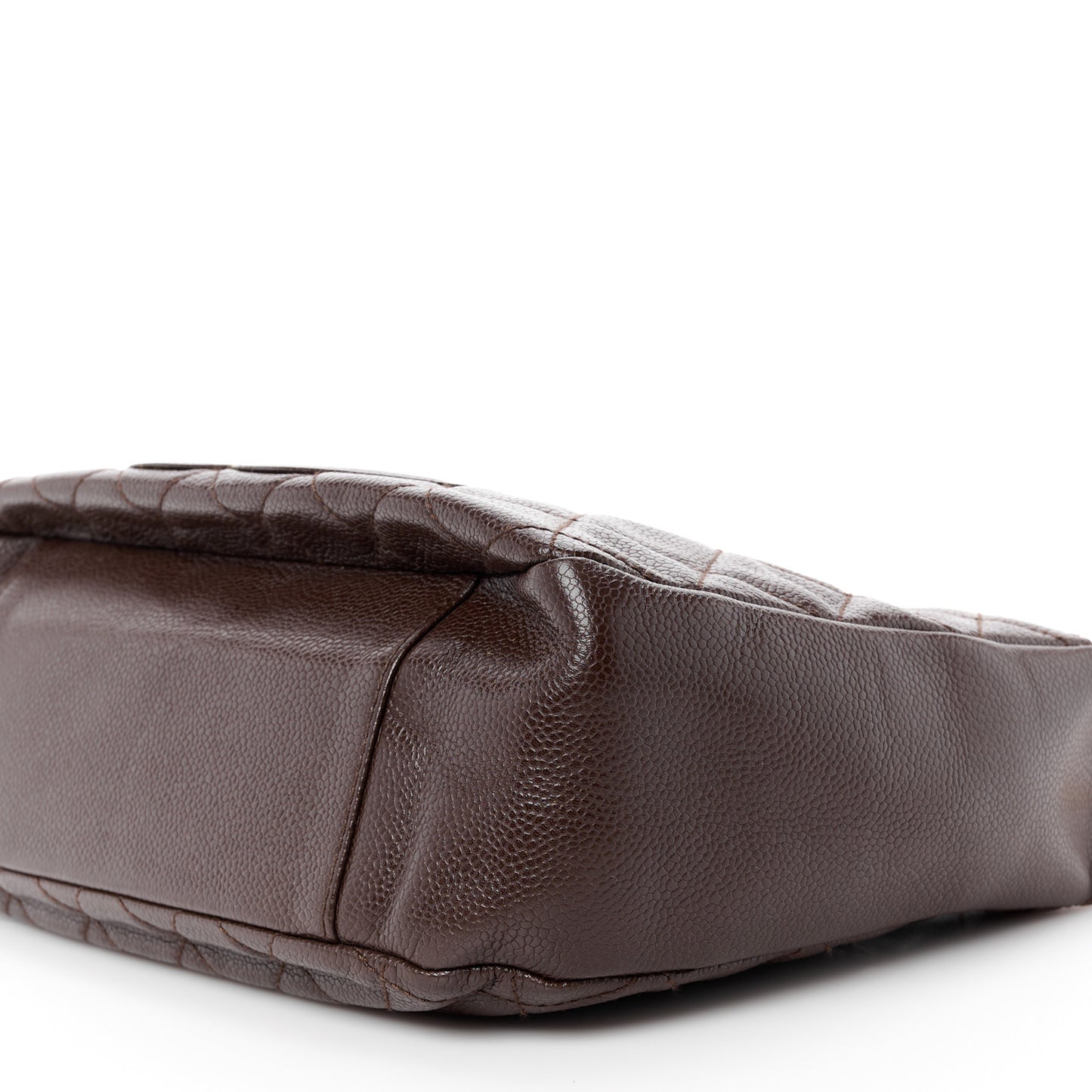 Caviar Quilted Timeless CC Shoulder Bag Brown