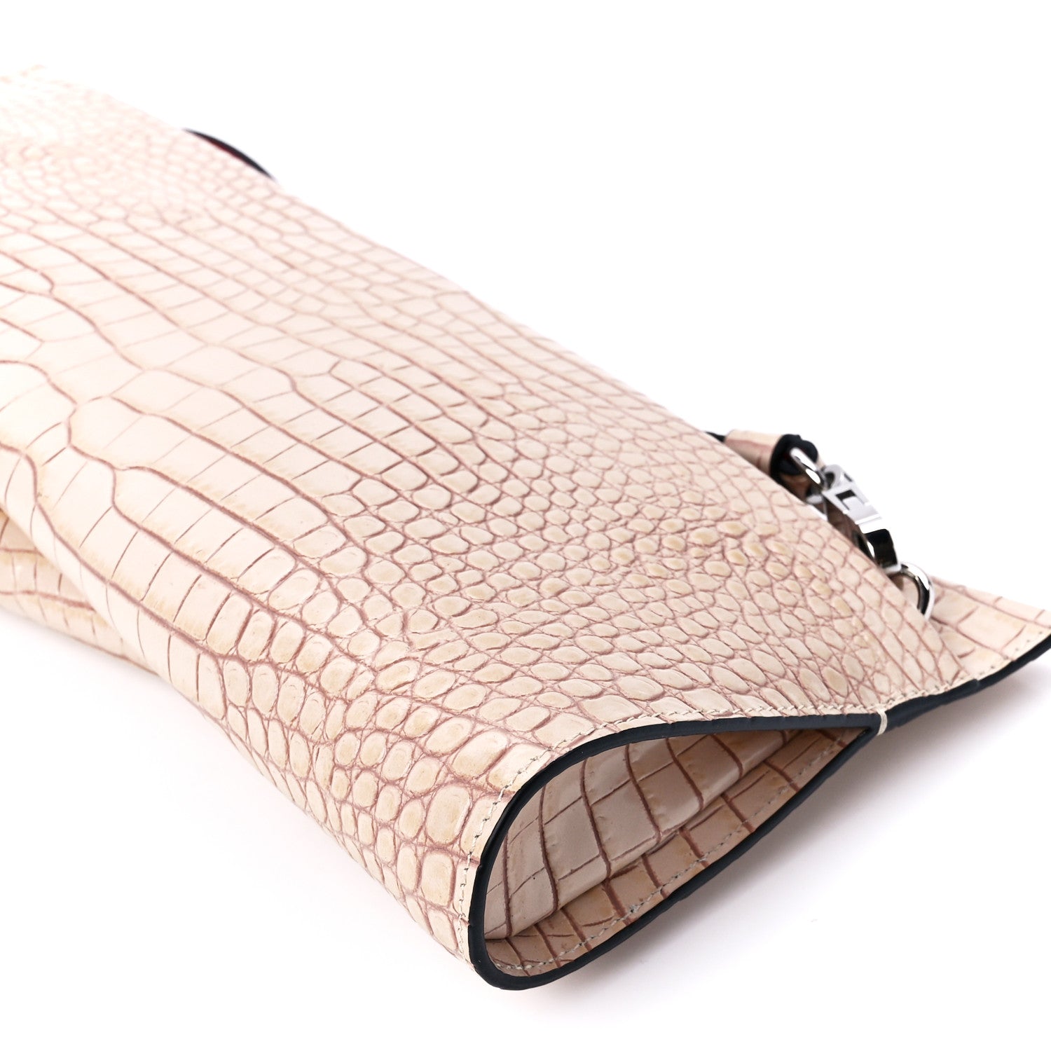 Christian Louboutin Loubitwist Crocodile Embossed Clutch Leche 10 of 10