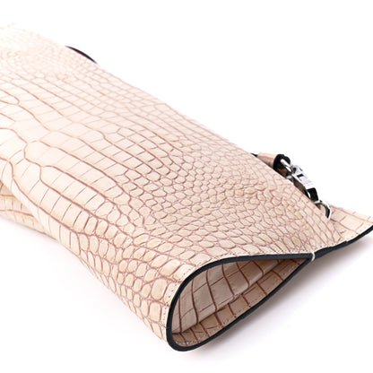 Christian Louboutin Loubitwist Crocodile Embossed Clutch Leche 10 of 10