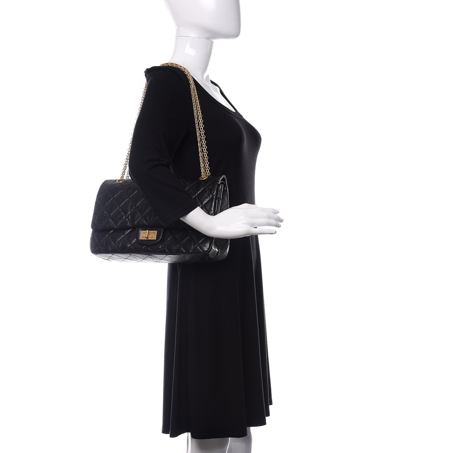 Chanel Aged Calfskin Quilted 2.55 Reissue 227 Flap Black 2 of 10
